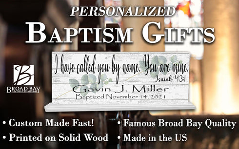 Baptism Gift Personalized Plaque For Boys Or Girls I Have Called You By Name Bible Verse With Child's Name Date