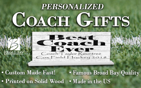 Customized Best Coach Gift Sign Personalized With Team Date and Name