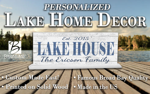 Personalized Lake House Sign With Family Name & Established Date