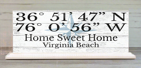 GPS Coordinates Sign Custom Latitude Longitude Location Personalized