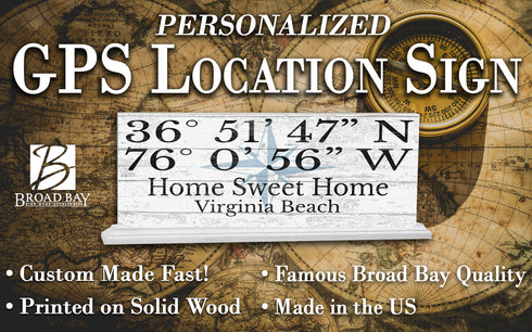 GPS Coordinates Sign Custom Latitude Longitude Location Personalized