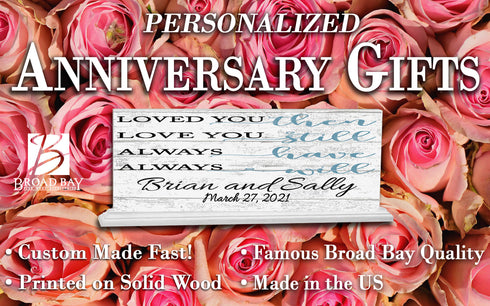 Personalized Anniversary Sign or Wedding Gift With Names and Date - Loved You Then Love You Still Always Have Always Will