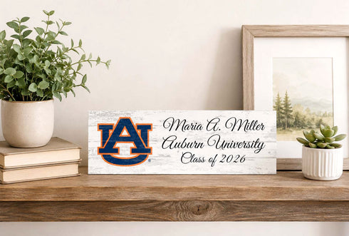 Auburn University Class Year Plaque With Name - Personalized for Student, Alumni or Graduation Gift