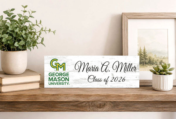 George Mason University Class Year Plaque With Name – Personalized for Student, Alumni or Graduation Gift