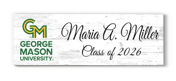George Mason University Class Year Plaque With Name – Personalized for Student, Alumni or Graduation Gift