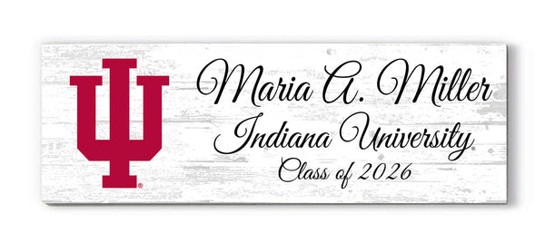 Indiana University Class Year Plaque With Name – Personalized for Student, Alumni or Graduation Gift