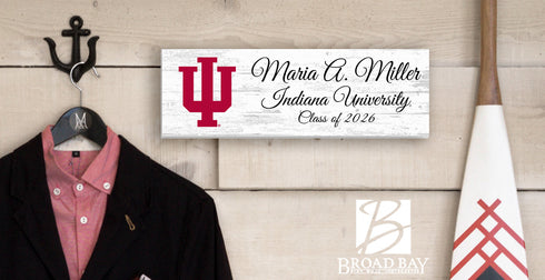 Indiana University Class Year Plaque With Name – Personalized for Student, Alumni or Graduation Gift