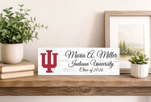Indiana University Class Year Plaque With Name – Personalized for Student, Alumni or Graduation Gift