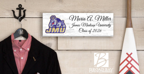 James Madison University Class Year Plaque With Name – Personalized for Student, Alumni or Graduation Gift