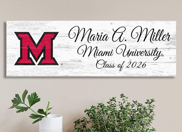 Miami University Class Year Plaque With Name – Personalized for Student, Alumni or Graduation Gift