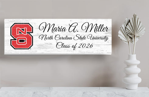 North Carolina State University Class Year Plaque With Name – Personalized for Student, Alumni or Graduation Gift
