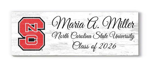 North Carolina State University Class Year Plaque With Name – Personalized for Student, Alumni or Graduation Gift