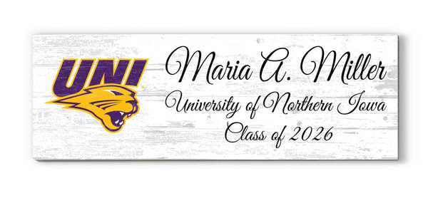 University of Northern Iowa Class Year Plaque With Name – Personalized for Student, Alumni or Graduation Gift