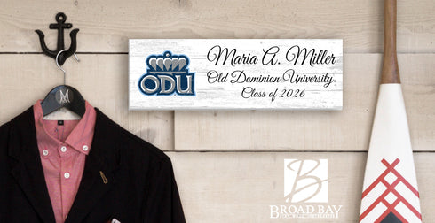 Old Dominion University Graduation Family Name Sign – Personalized ODU Alumni Gift Plaque