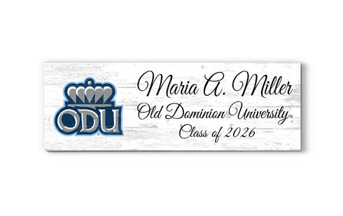 Old Dominion University Graduation Family Name Sign – Personalized ODU Alumni Gift Plaque