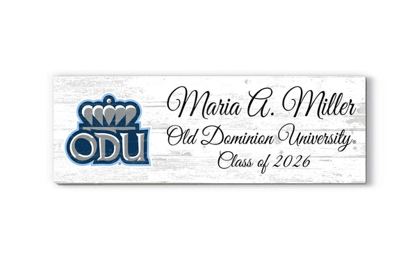 Old Dominion University Graduation Family Name Sign – Personalized ODU Alumni Gift Plaque