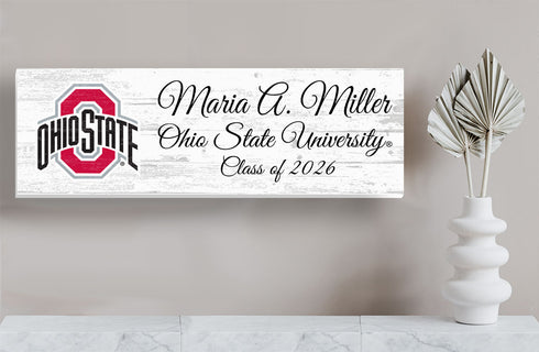 Ohio State University Class Year Plaque With Name – Personalized for Student, Alumni or Graduation Gift
