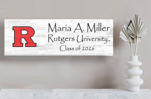 Rutgers University Class Year Plaque With Name – Personalized for Student, Alumni or Graduation Gift