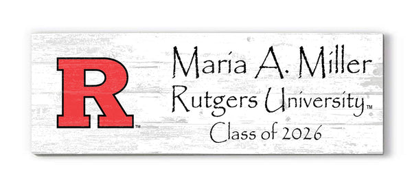 Rutgers University Class Year Plaque With Name – Personalized for Student, Alumni or Graduation Gift