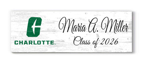 UNC Charlotte Class Year Plaque With Name – Personalized for Student, Alumni or Graduation Gift
