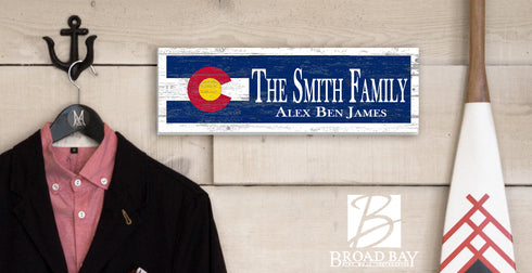 Custom Colorado Flag Sign With Family Name