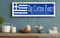 Solid Wood Greek Flag Sign with Family Name & Established Date Personalized