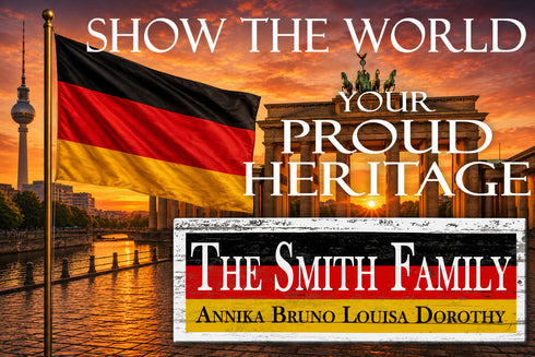 Personalized German Flag Family Name Sign – Custom Heritage Plaque