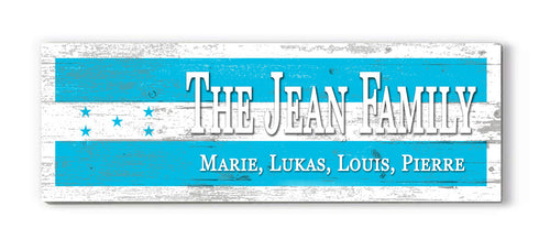 Personalized Honduras Flag Family Name Sign – Custom Honduran Heritage Wood Wall Decor