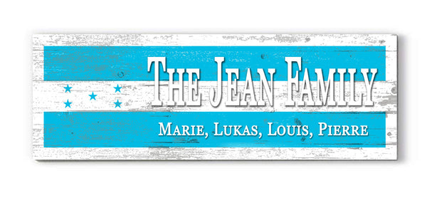 Personalized Honduras Flag Family Name Sign – Custom Honduran Heritage Wood Wall Decor