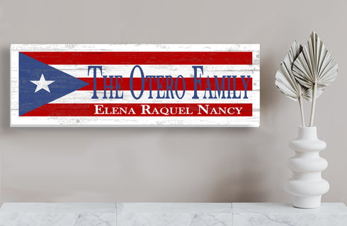 Puerto Rico Flag Family Name Sign Custom Puerto Rican Gift Idea