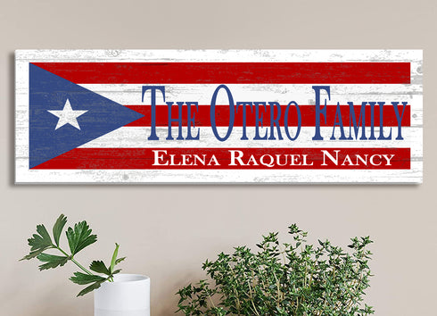 Puerto Rico Flag Family Name Sign Custom Puerto Rican Gift Idea