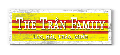 Vietnam Heritage Family Name Sign – Custom Vietnam Flag Wood Personalized Wall Decor