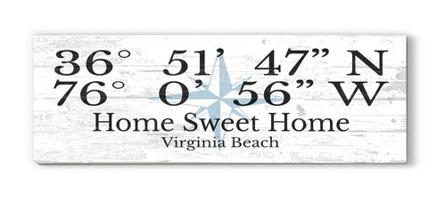 GPS Sign For Home Or Special Place Location - Solid Wood - 16.5in x 5.5in x .75in