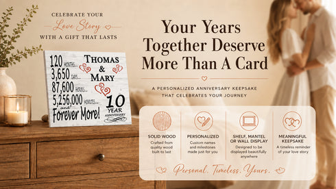 Personalized Anniversary Gift Plaque by Year With Names
