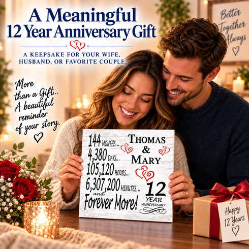 Personalized Anniversary Gift Plaque by Year With Names