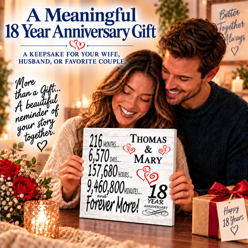 Personalized Anniversary Gift Plaque by Year With Names