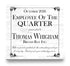 Employee of the Quarter Award Plaque - Personalized Recognition Gift with Name & Company