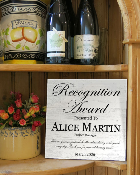 Recognition Award Plaque - Personalized Employee Appreciation Gift
