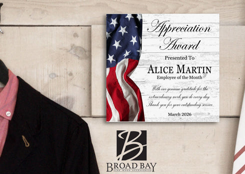 Appreciation Award Plaque - Personalized Recognition Gift for Employee or Service