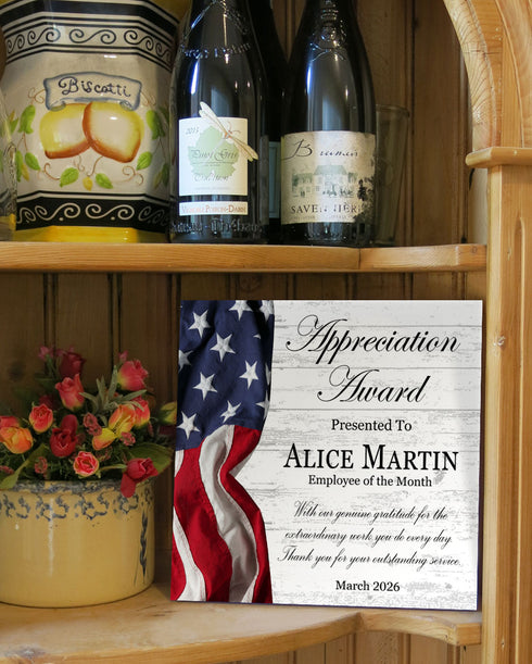 Appreciation Award Plaque - Personalized Recognition Gift for Employee or Service