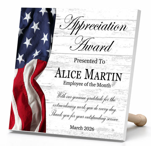 Appreciation Award Plaque - Personalized Recognition Gift for Employee or Service