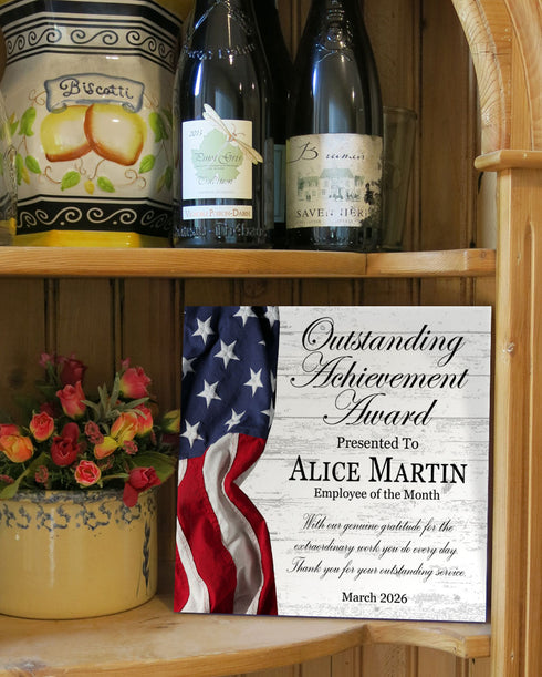 Outstanding Achievement Award Plaque - Personalized Recognition Gift for Excellence