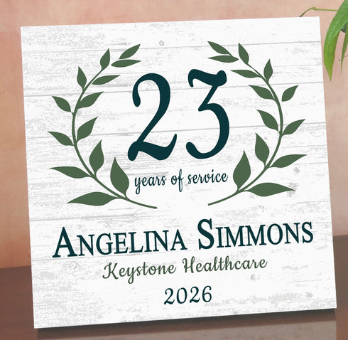 Years of Service Award Plaque – Personalized Employee Recognition Gift with Name, Company & Year