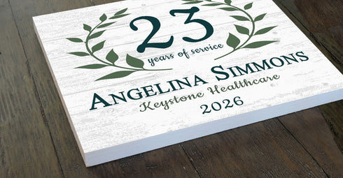 Years of Service Award Plaque – Personalized Employee Recognition Gift with Name, Company & Year