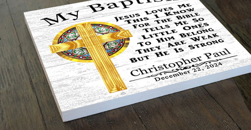 Personalized Baptism Plaque – Custom Christian Gift with Name & Date