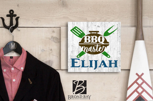 Custom BBQ Master Sign Personalized Barbecue Grill Gift Idea