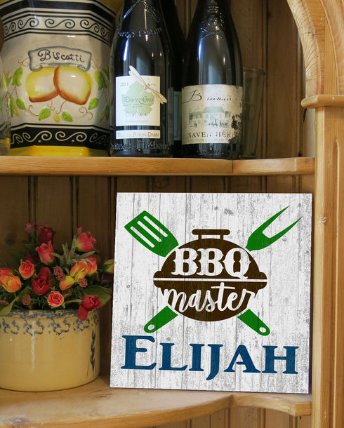 Custom BBQ Master Sign Personalized Barbecue Grill Gift Idea