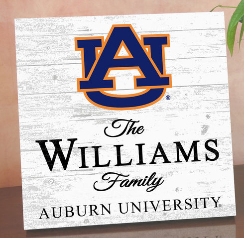 Personalized Auburn Family Name Sign – Custom Auburn University Wood Wall Decor – Tigers Gift