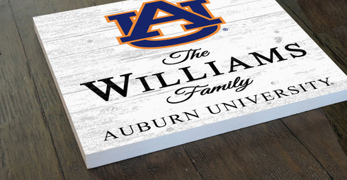 Personalized Auburn Family Name Sign – Custom Auburn University Wood Wall Decor – Tigers Gift