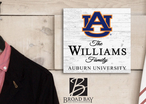 Personalized Auburn Family Name Sign – Custom Auburn University Wood Wall Decor – Tigers Gift